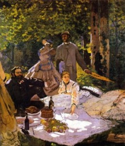 Claude Monet: Colazione sull’erba,1866 olio su tela 124 × 181 cm. Parigi, Musée d’Orsay.